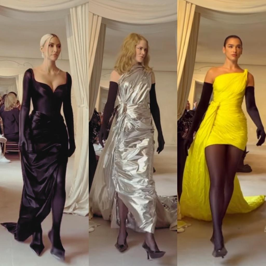 Κim Kardashian, Dua Lipa, Nicole Kidman έγιναν μοντέλα στο Balenciaga Haute Couture show