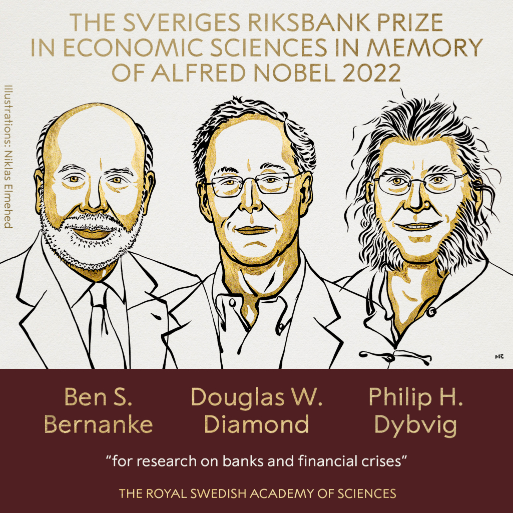 Νόμπελ Οικονομίας 2022: Στους Bernanke, Diamond και Dybvig για έρευνα σε τράπεζες και χρηματοπιστωτικές κρίσεις