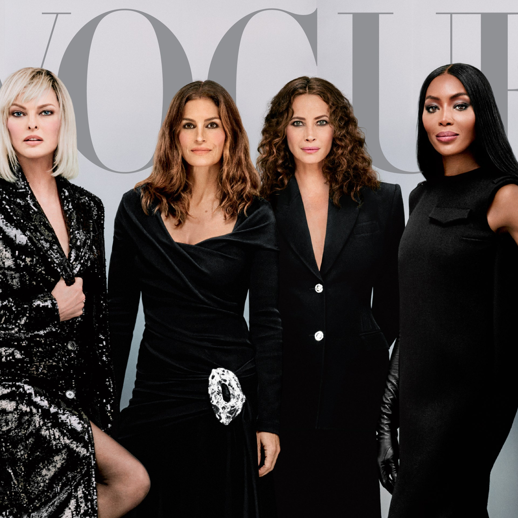 Σίντι Κρόφορντ, Ναόμι Κάμπελ, Λίντα Εβαντζελίστα και Κρίστι Τέρλινγκτον αναβιώνουν το θρυλικό εξώφυλλο της Vogue