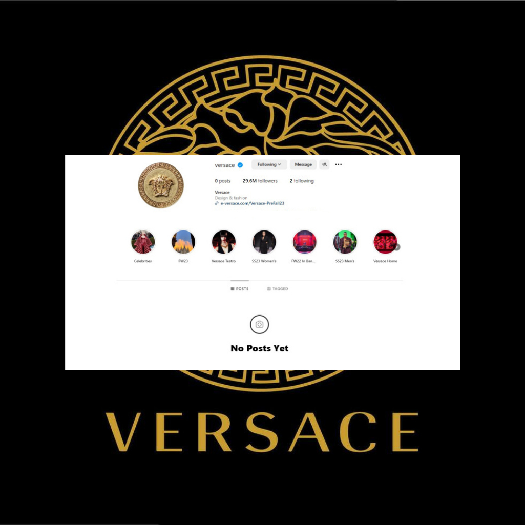 Ο οίκος Versace έσβησε τα πάντα από το Instagram