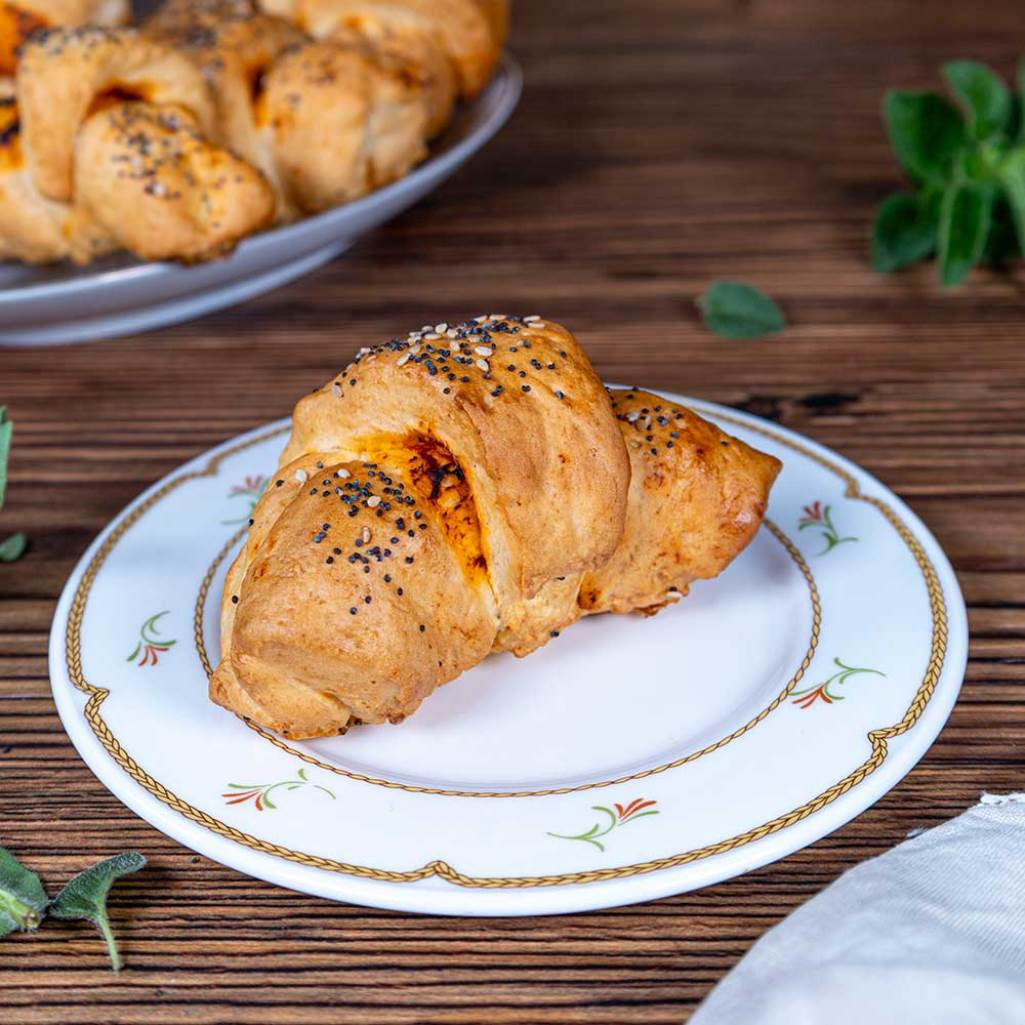 Kρουασάν με γεύση πίτσα στο air fryer