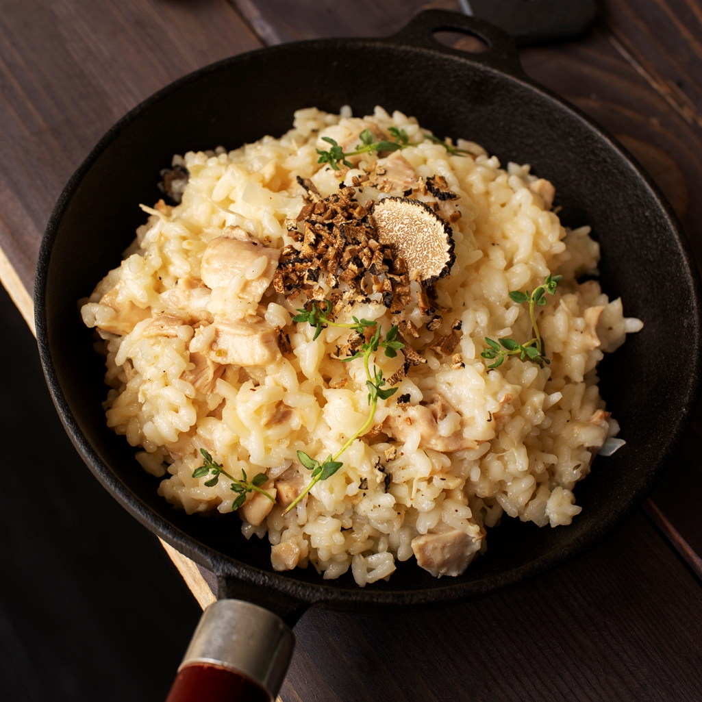 Κρεμώδες ριζότο με αχλάδια και γκοργκοντζόλα