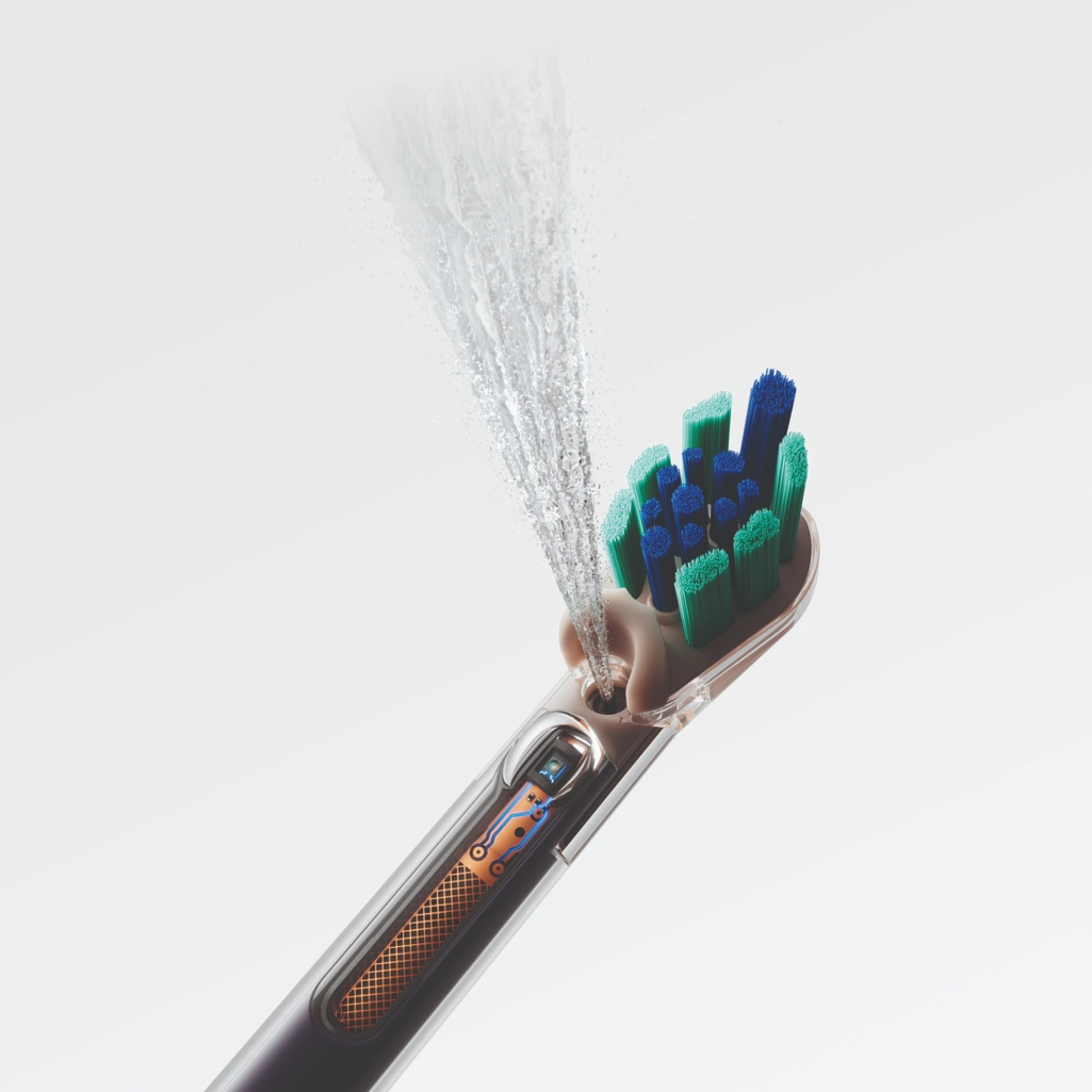 Dyson CameraJet™: Η μοναδική οδοντόβουρτσα με κάμερα και πίδακα υγρού που εντοπίζει τα κενά ανάμεσα στα δόντια και απομακρύνει την πλάκα