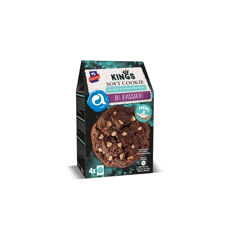 Αλλατίνη  In Passion: Νέα Kings Soft Cookie  με Καρύδα και Λευκή Σοκολάτα