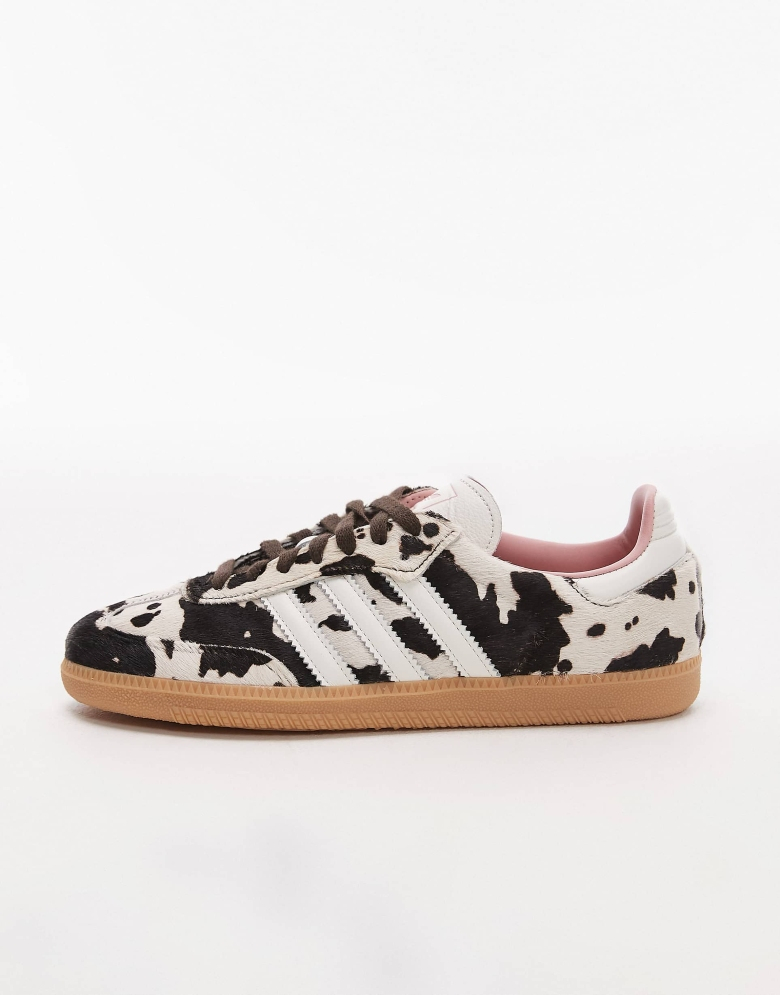 cow print adidas samba sneakers