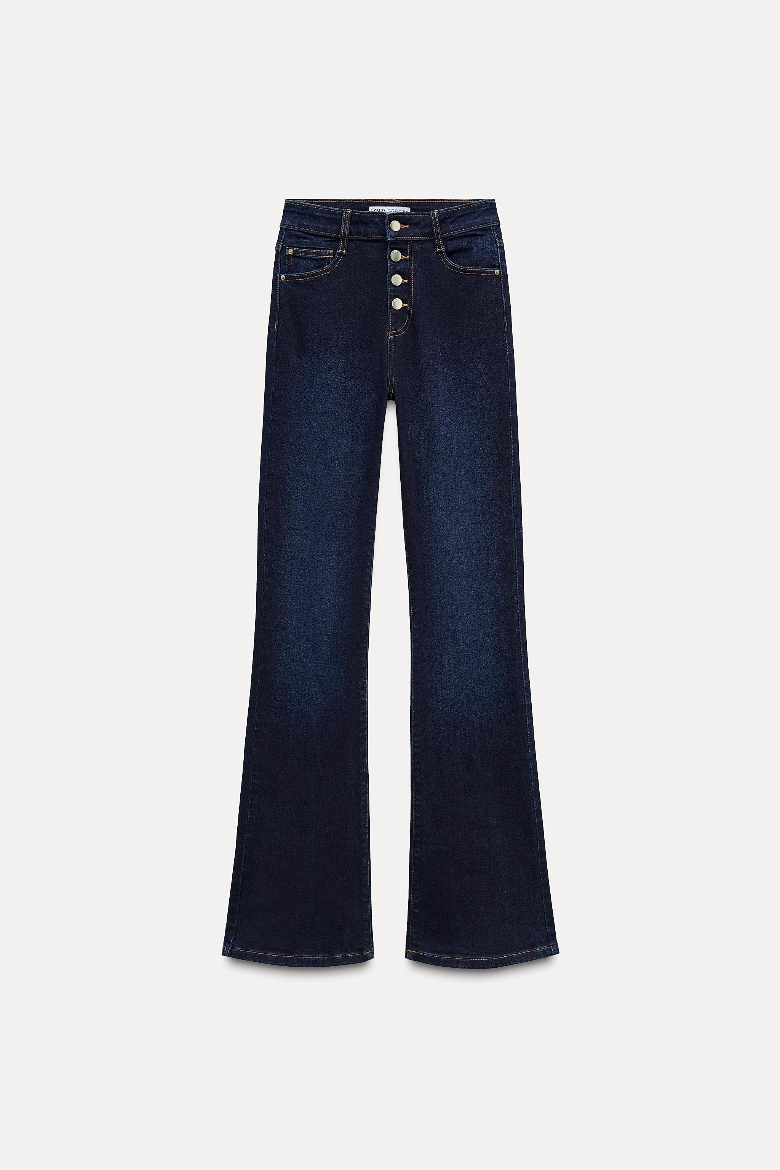 denim flared zara
