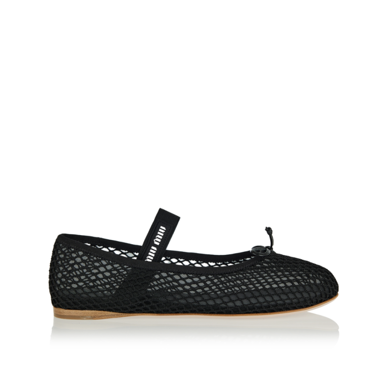 mesh ballet flats miu miu