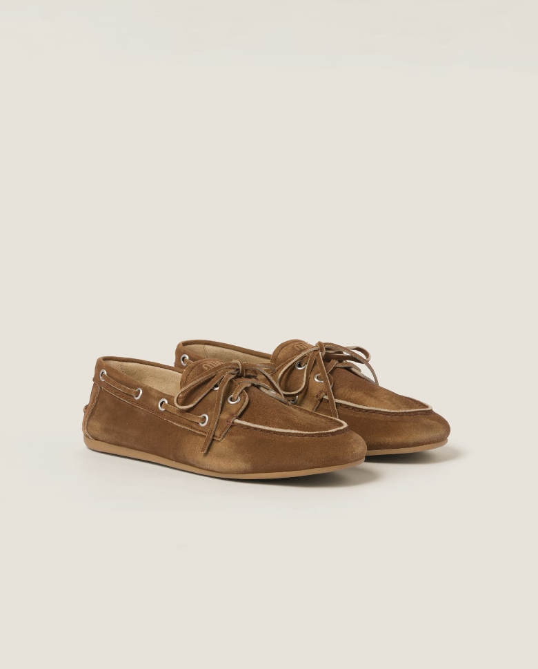boat shoes miu miu