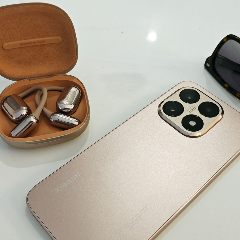 Xiaomi 15T Rose Gold και ακουστικά Xiaomi OpenWear Stereo Pro Sand Gold