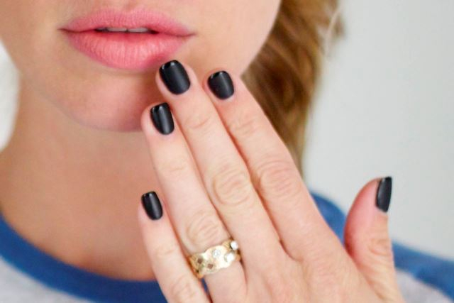 Black french manicure.