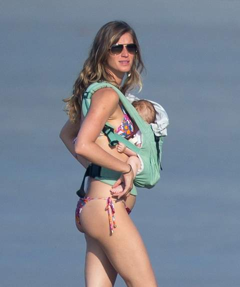 EXCLUSIVE PREMIUM EXCLUSIVE Gisele Bundchen Tom Brady and baby daughter Vivian Lake on vacation