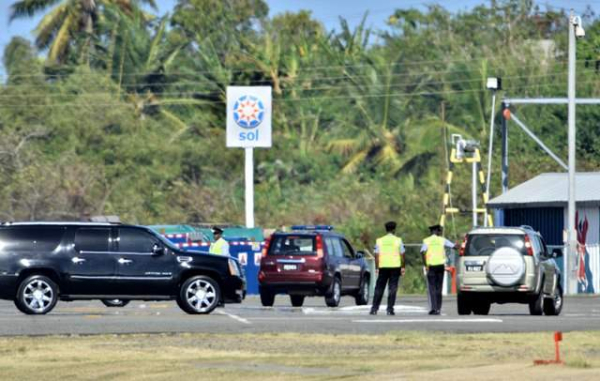 EXCLUSIVE A fleet of vehicles ferry guests from a private airfield to the luxury Caribbean hotel where Matt Damon is renewing his wedding vows