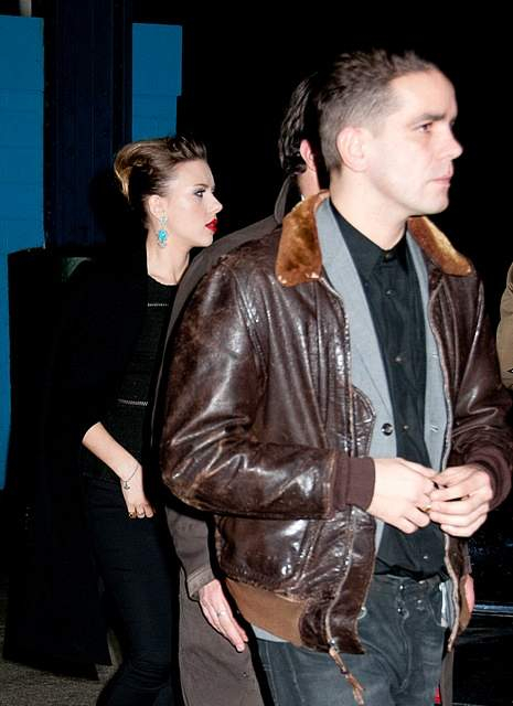 Scarlett Johansson and rumored boyfriend Romain Dauriac seen arriving to   Cat On A Hot Tin Roof   Afterparty at Lighthouse  NY