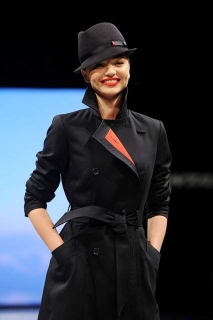 Miranda Kerr models the new Qantas uniform
