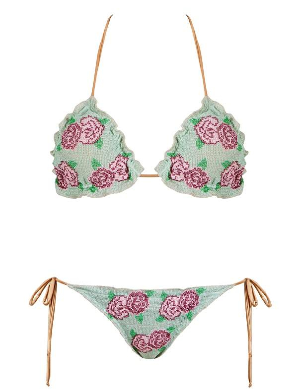 MITOS Nature in pistachio with pink and plum flowers 