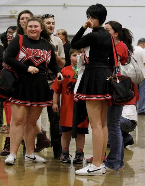EXCLUSIVE Paris Jackson in full cheerleading attire shows her support for her school