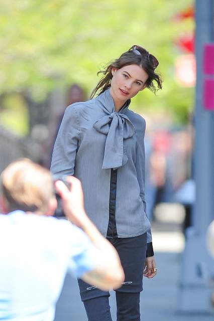 Behati Prinsloo poses for a Victoria  s Secret catalogue photoshoot in Brooklyn  New York