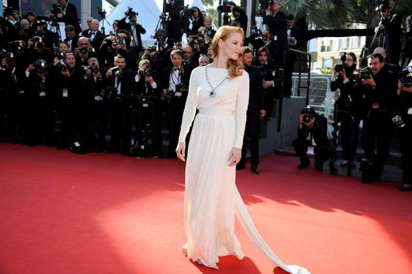 Celebrities attend the 66 Cannes Film Festival for the premiere of   Behind The Candelabra   -Part 1 3  r P  rPictured  JESSICA CHASTAIN r P  B Ref  SPL547583  210513    B  BR   rPicture by  MaHahui   Splash News BR   r  P  P  r B Splash News and Pictures