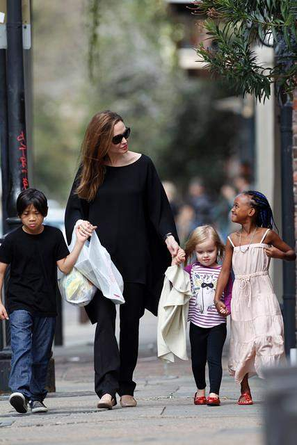 Angelina Jolie takes the kids to the local store in LA