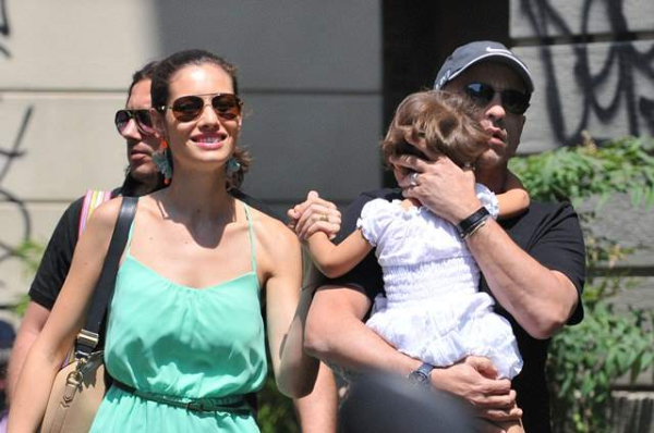 EXCLUSIVE Eros Ramazzotti and Marica Pellegrinelli seen with their daughter Raffaella Maria Ramazzotti in Milan