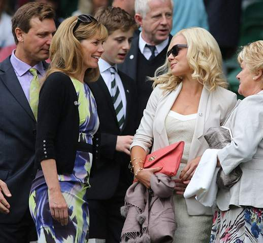 Celebrities take their seats in the Royal Box before the Ladies Singles quarter-final match