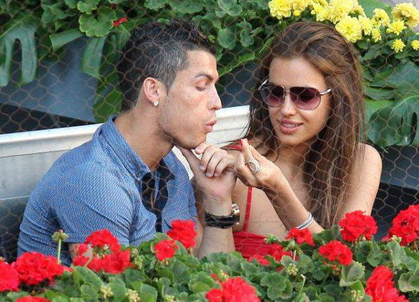 Celebrities at the Tennis Open in Madrid  including Cristiano Ronaldo and Irina Shayk  Iker Casillas and  Sara Carbonero  Paz Vega and Orson  and Miguel Bose and Pedro Almodovar  r P  rPictured  Cristiano Ronaldo and Irina Shayk r P  r B Ref  SPL275557  0