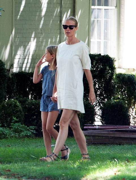 EXCLUSIVE Gwyneth Paltrow takes a walk with daughter Apple in the Hamptons