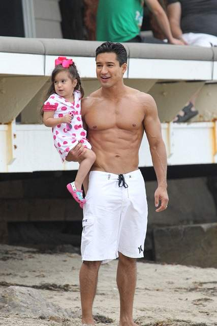 Mario Lopez and daughter Gia hit the beach in Malibu Mario also does some boogie-boarding r P rPictured Gia and Mario Lopez r P B Ref SPL585059 280713 B BR rPicture by Mike Splash News BR r P P r B Splash News and Pictures B BR rL