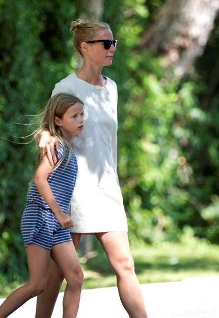EXCLUSIVE  Gwyneth Paltrow takes a walk with daughter Apple in the Hamptons