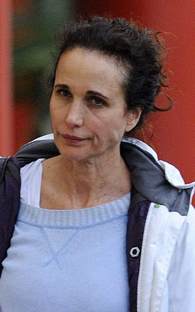 EXCLUSIVE 54 year old L Or al Wrinkle Repair star Andie MacDowell goes make up free as she leaves a gym in LA