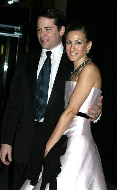 Sarah Jessica Parker and Matthew Broderick arriving at the afterparty for the Odd Couple opening on Broadway in New York r P rPicture by Janet Mayer br r B Ref AFNY 271005 P B r P r B Splash News and Pictures B br rLos Angeles 310-82