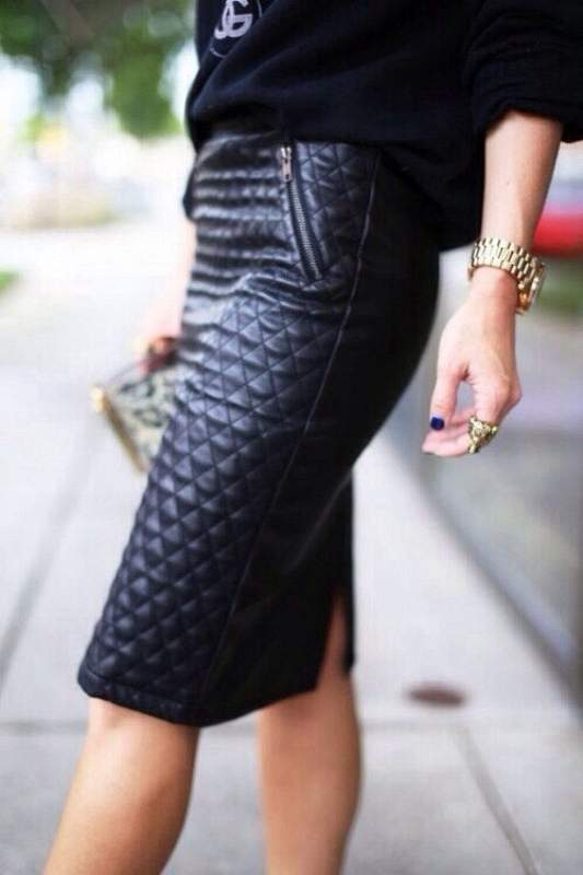 leather tight skirt