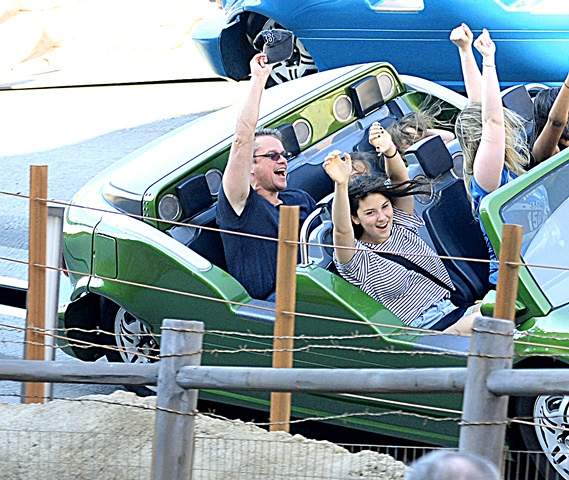 EXCLUSIVE  Matt Damon enjoys a day at Disneyland with his family in Anaheim  CA