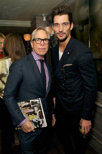 Tommy Hilfiger and David Gandy attend Tommy Hilfiger Jonathan Newhouse LC M Dinner at The Emin Room at Restaurant 34