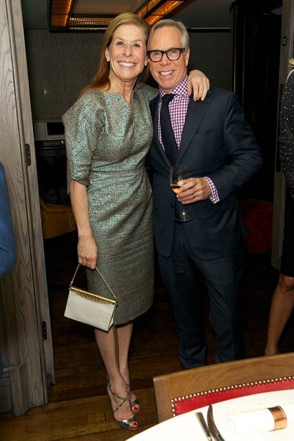 Jo Levin and Tommy Hilfiger attend Tommy Hilfiger Jonathan Newhouse LC M Dinner at The Emin Room at Restaurant 34