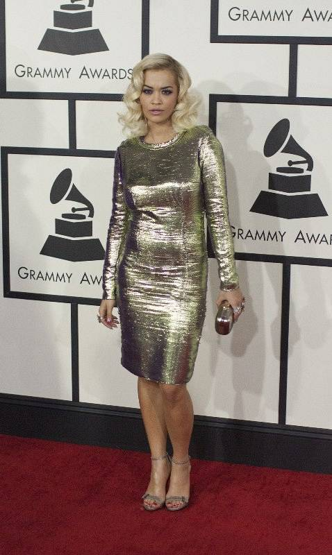 Jan 26 2014 - Los Angeles California U S - Rita Ora on the red carpet of the 56th Grammy Awards at the Staples Center in Los Angeles California Sunday January 26 2014 Credit Image Prensa Internacional ZUMAPRESS com 