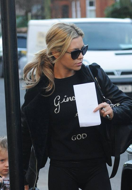 Birthday Girl Abbey Clancy seen leaving her london home with her daughter Sophia before making her way to Rehearsals in london today London UK r P rPictured Abbey Clancy r B Ref SPL675758 100114 B BR rPicture by John McNamara Splash News B
