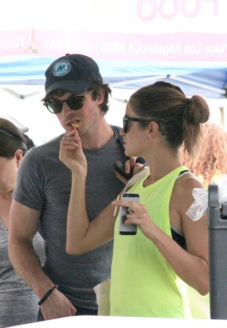 Ian Somerhalder and Nikki Reed affectionately cozy up to one another in Studio City