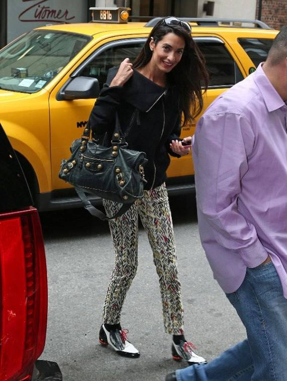 George Clooney  s rumored lawyer girlfriend Amal Alamuddin checks out of there hotel leaves separately in New York City