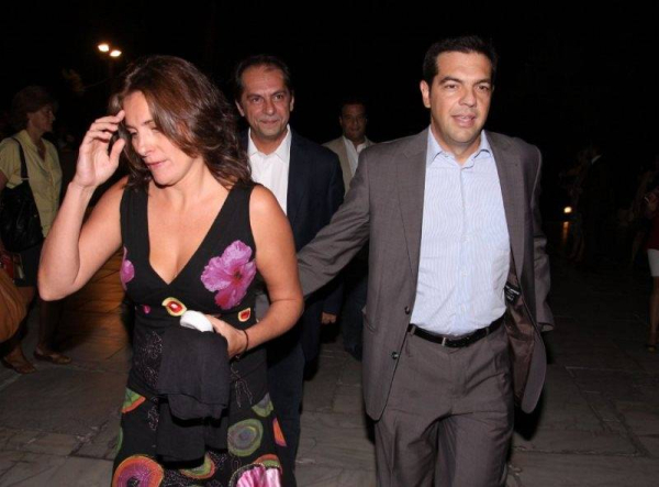 Alexis Tsipras and his wife Peristera Baziana