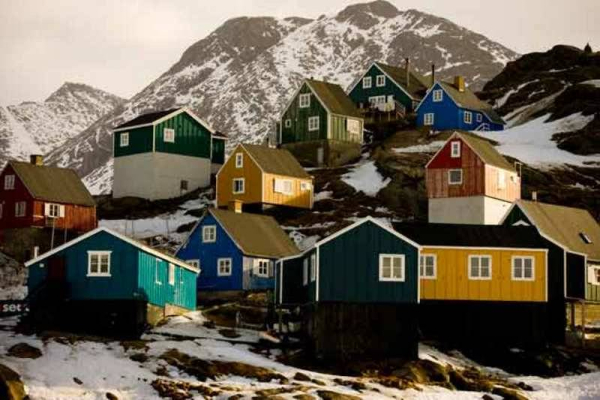 Colourful houses in green land   4 