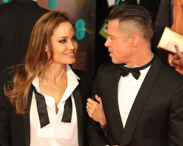Brad Pitt and Angelina Jolie arrive at The 2014 EE BAFTA Awards  London