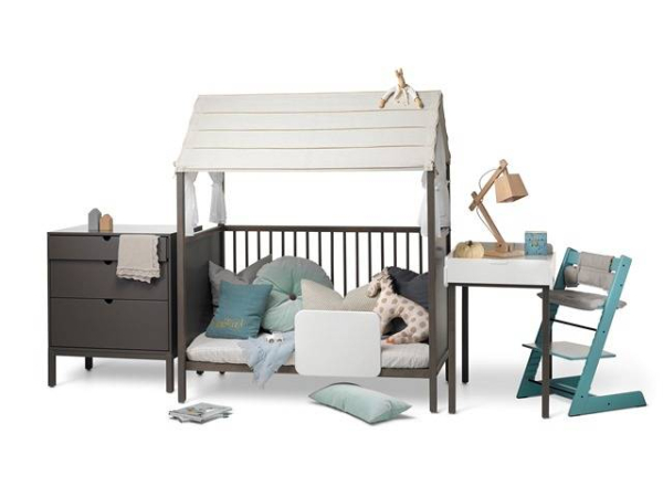 Stokke   Home  Concept  Bed  Dresser with Changer and Cradle as desk  Stokke   Home  Roof textile  Natural 