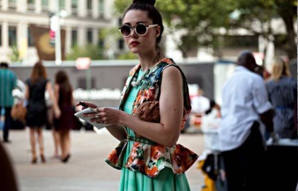 floral vest womens street style New York Fashion Week