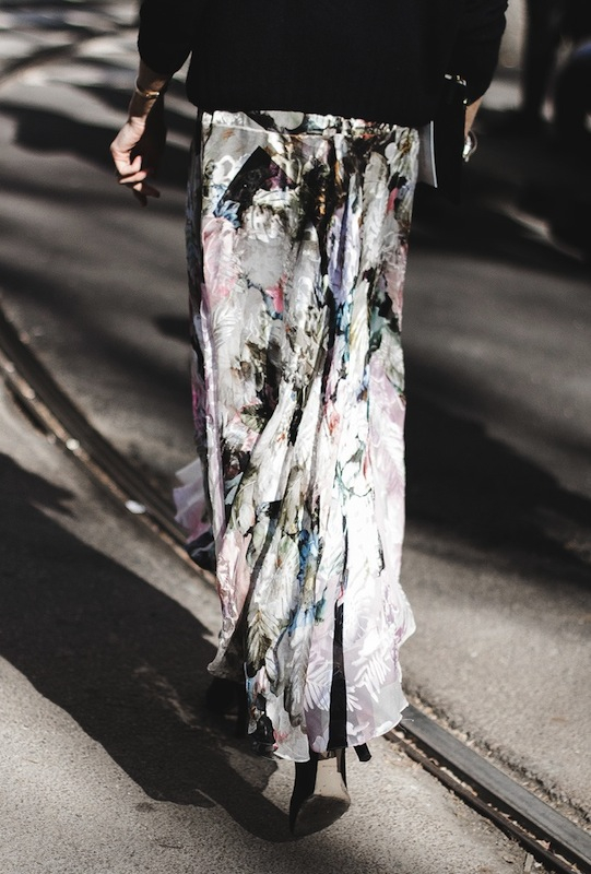Milan Fashion Week-Fall Winter 2015-Street Style-MFW-Floral Skirt--790x1185