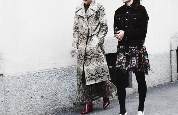 Milan Fashion Week-Fall Winter 2015-Street Style-MFW-Snake COat-Red Boots-Suede Jacket--790x527