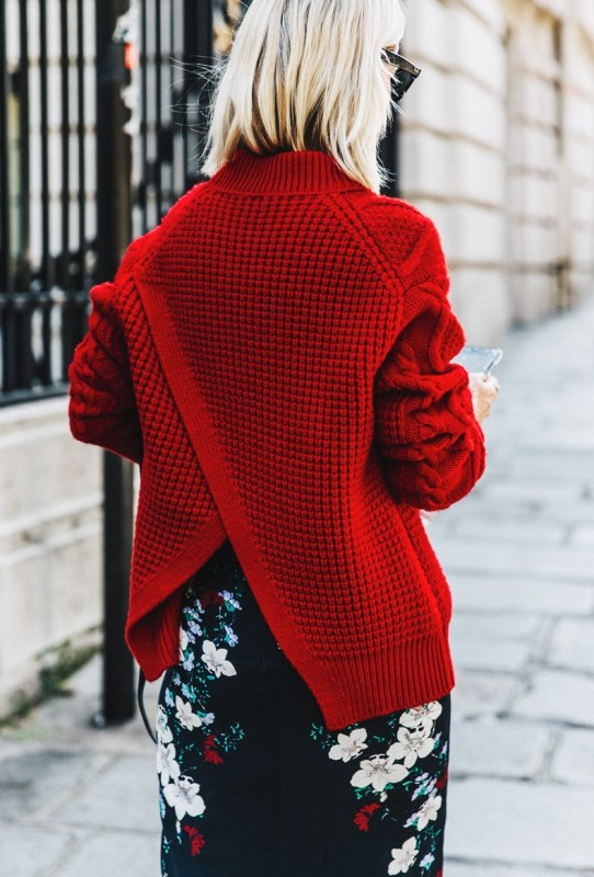 PFW-Paris Fashion Week-Spring Summer 2016-Street Style-Say Cheese-Holly Rogers-Red Sweater-Pencil Skirt-1-790x1185