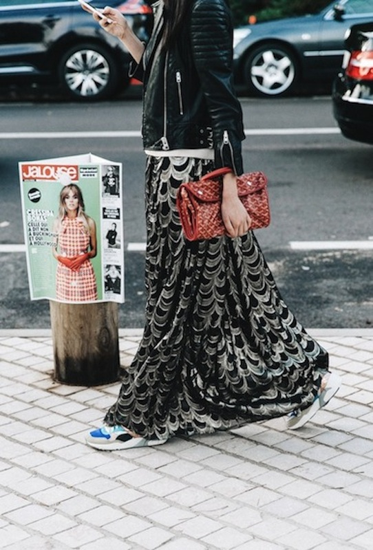 PFW-Paris Fashion Week-Spring Summer 2016-Street Style-Say Cheese-Maxi Skirt-Sneakers--790x1185 copy