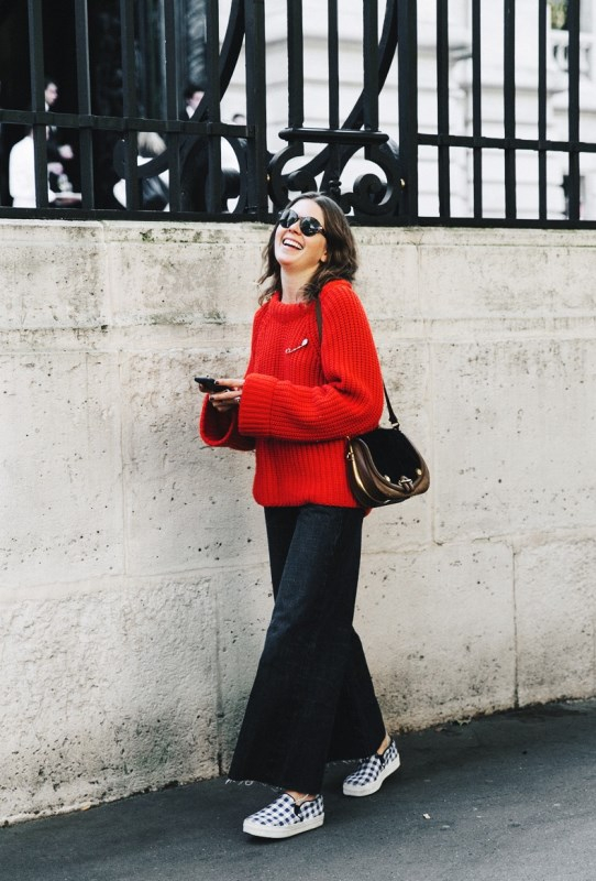 PFW-Paris Fashion Week-Spring Summer 2016-Street Style-Say Cheese-Red Sweater--790x1185
