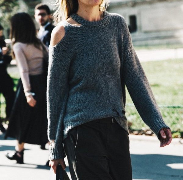 PFW-Paris Fashion Week-Spring Summer 2016-Street Style-Say Cheese-open Sweater-Gucci Loafers--790x1185
